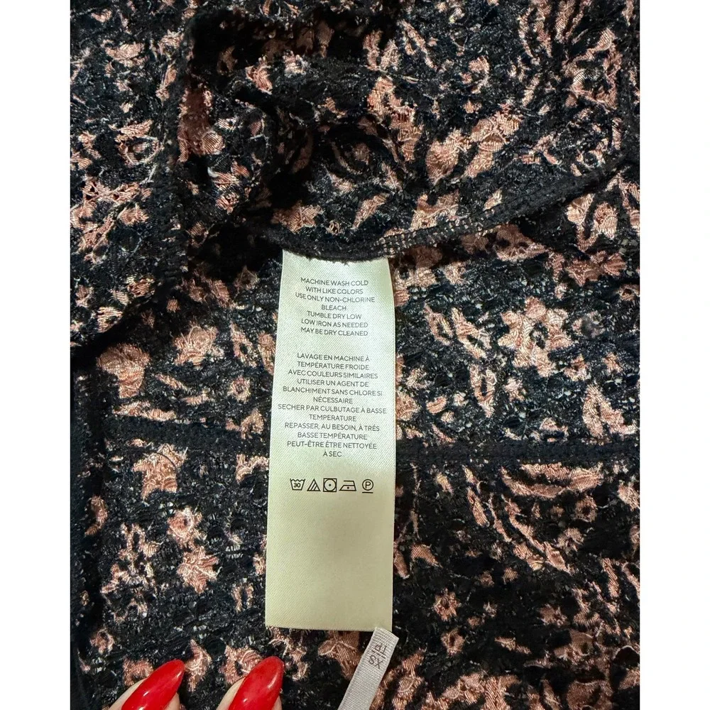 Free People Oh Baby Floral Print Corset Lace Top Size XS